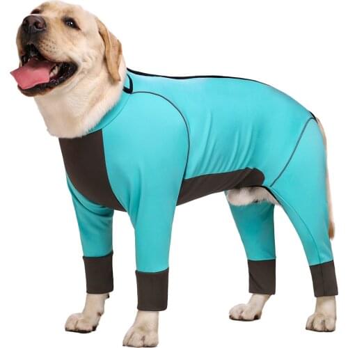 Waterproof Dog Jumpsuit Overalls for Medium Large dogs 4 Legs Plain Dog Pajamas Coat Nursing Belly Weaning Clothes Bodysuit