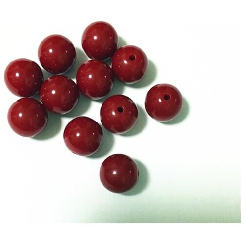 Choose size) 6mm/8mm/10mm/12mm/14mm/16mm/18mm/25mm dark red color Acrylic Solid Beads for Necklace Jewelry