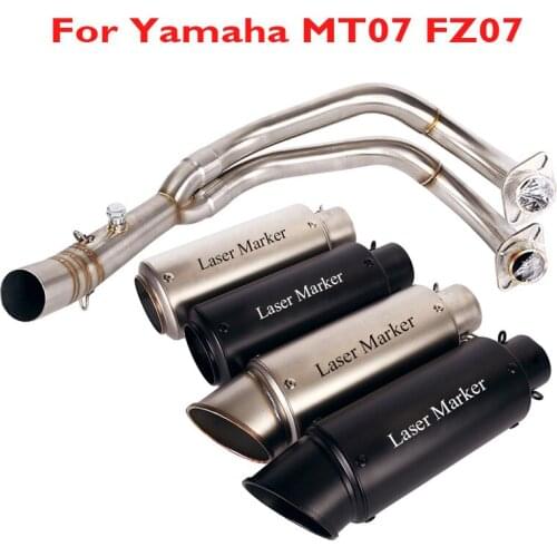 Motorcycle MT07 FZ07 Exhaust System Connect Link Tube Header Pipe Escape Muffler Silencer for Yamaha MT07 FZ07 System