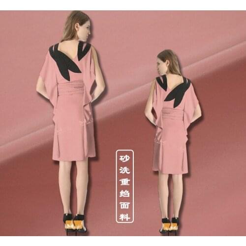 High-grade pink heavy silk crepe de chine fabric 30mm and 40mm shirt dress silk fabric wholesale silk cloth 112cm