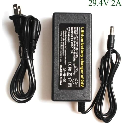 H D S N H High Quality 29.4V 2A Electric Bike Lithium Battery Charger For 24V 2A Lithium Battery Pack RCA Plug Connector Charger