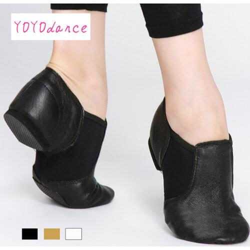 2021 New Womens Genuine Leather Jazz Dance Shoes Lace Up Kids Adult Girls Black Tan Big Size Soft Boot Hip Hop Sneakers