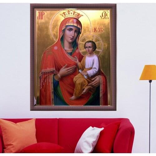 Golden Panno 5D Pattern Diamond Embroidery DIY Religious Diamond Painting Cross Stitch Full Drill Rhinestone Painting Decor 09