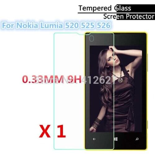0.3mm Safety Protective Explosion-Proof Tempered Glass Screen Protector Film For Nokia Lumia 520 525 526 Guard pelicula de vidro