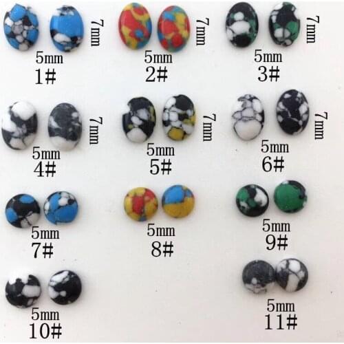 10pcs/bag Japan KoreaNew 3D Nail Art Deco Colorful Stone Nail Sticker Kawaii Oval Circle Style DIY Charm Nail Tools