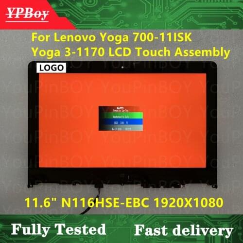 11.6" 5D10H29301 For Lenovo Yoga 700-11ISK ideapad 700 11isk 80QE Laptop LCD Touch Assembly With Bezel FHD Yoga 3-1170 LCD 80J8
