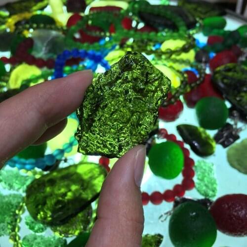 14-16g Natural Moldavite Natural Czech meteorite fall rough stone crystal Energy stone