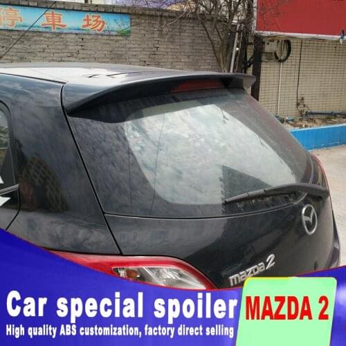 2003-2015 ABS material high quality rear window trunk spoiler for Mazda 2 spoilers by primer or black white paint 2 spoiler