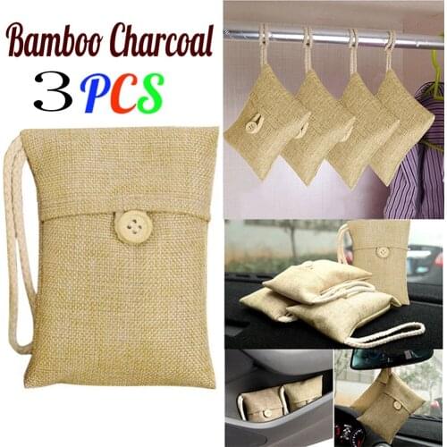 3pcs Bamboo Charcoal Activated Carbon Air Freshener Odor Deodorant Drawer Car New Bamboo charcoal wardrob air purifying bag