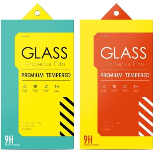 50pcs Paper Packaging Package Retail Box with insert, handle For iphone 5 5s samsung Mobile phone tempered glass screen protecto