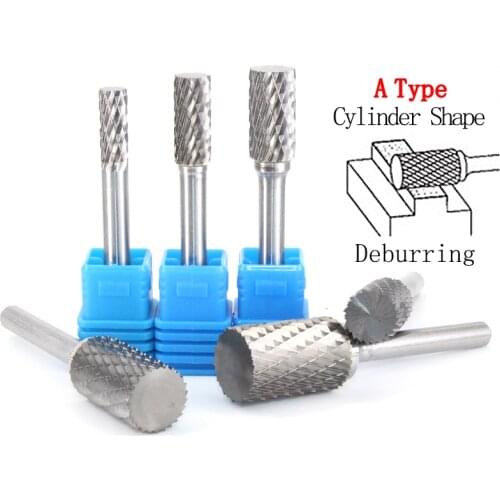 6-16mm AX Cylindrical Tungsten Carbide Milling Cutter Rotary Tool Burr Engraving Abrasive Tool Metalworking Polishing File Drill