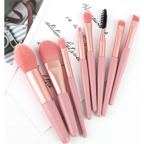 8 Pcs Mini Travel Portable Soft Makeup Brushes Set Eye Shadow Foundation Powder Eyelash Lip Concealer Blush Make Up Brush Set