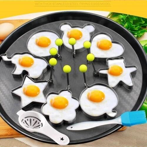 Stainless Steel 5Style Fried Egg Pancake Shaper Omelette Mold Mould Frying Egg Cooking Tools Kitchen Accessories Gadget Rings