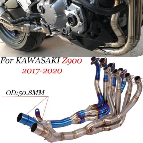 For Kawasaki Z900 2017 - 2020 Modified Full System Exhaust Escape Moto Slip On Front Middle Link Pipe Muffler DB Killer