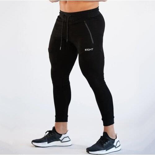 Joggers Sweatpants Mens Casual Skinny Pants Gyms Fitness Bodybuilding Workout Trackpants Male Cotton Trousers Sportswear