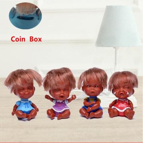 Coin Box Cute Smile / Anger / Cry / Laugh Expression Vinyl Doll Christmas New Year Gifts Wholesale T236A/B/C/D