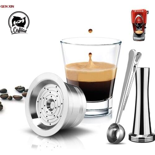ICafilas Stainless Steel Refillable Reusable Cafissimo Classic/K FEE Coffee Capsule Cafeteira for Caffitaly & Tchibo Machine
