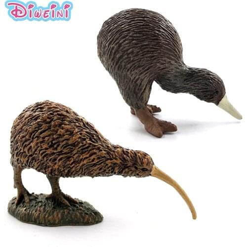 Simulation Cute Small kiwi bird animal model plastic mini figure home decor figurine decoration accessories toys for children
