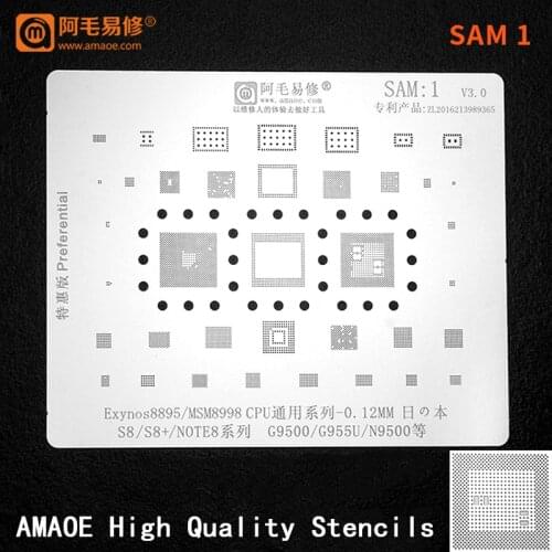 MSM8998/EXYNOS8895 CPU/RAM Power WiFi Audio IC CHIP For Samsung S8/S8+/Note 8/G9500/G955U BGA Reballing Stencil Solder Template