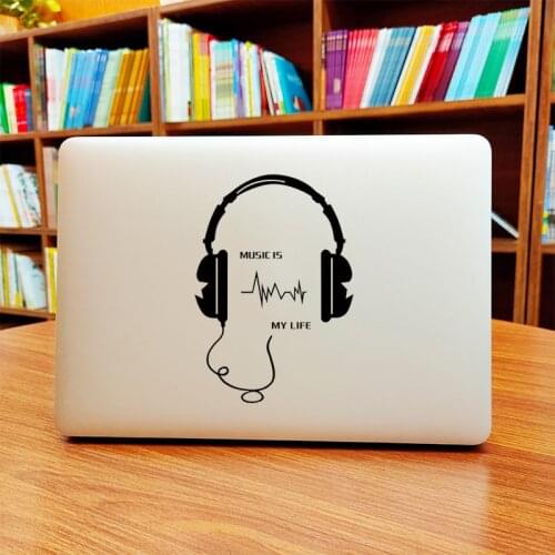 Music Headphone Vinyl Laptop Sticker for Macbook Decal Pro 16" Air Retina Touch Bar 11 12 13 15 Inch Mac Book 14" Notebook Skin