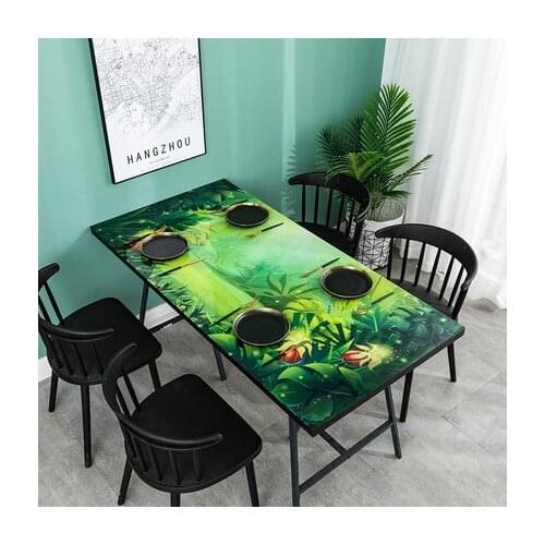 Clover Pattern Soft Glass Tablecloth Table Pad Home Decor Christmas Table Cloth Home Coffee Mat Table Cover Kitchen Oilcloth