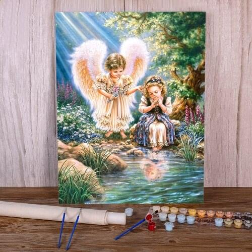 Angel Portrait Painting By Numbers Complete Kit Oil Paints 50*70 Boards By Numbers New Design For Children Handicraft For Art