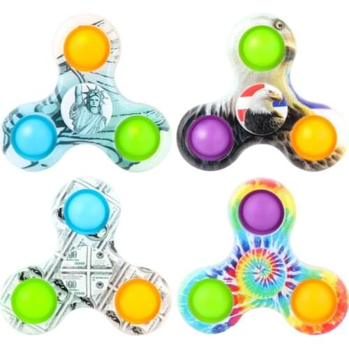 Three-Finger New Kids Adults Fingertip Spinner Push Bubble Key Fingertip Spinner Push Bubble Anti-Stress Decompression Craft Toy