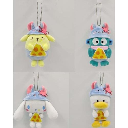 New Cartoon Mouse cheese Dog Duck Plush Keychain Small Pendant Kids Stuffed Toys For Children Gifts 12CM