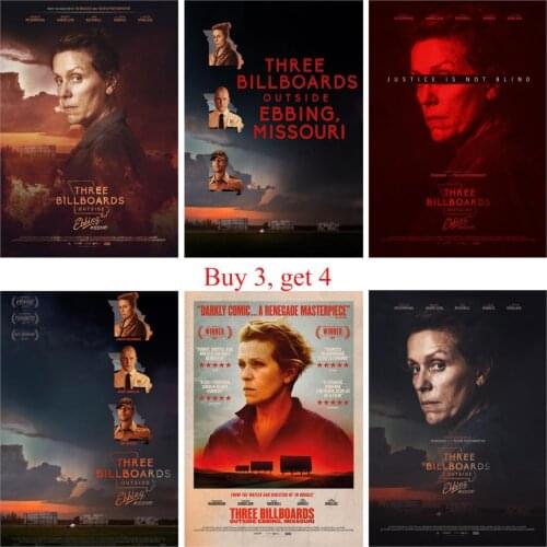 Posters Three Billboards Outside Ebbing Missouri Home Decoration Glossy Paper Bedroom Bar