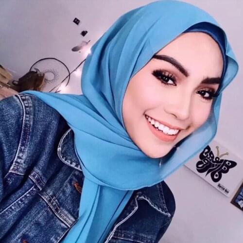 Headdress for Women Hijab Mousseline Turban Cap Solid Color Womens Scarves Chiffon Head Scarf Arabs Islamic Hat Muslim Headwear