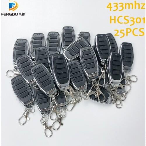 Garage Remote Control For Gate 433mhz Rolling Code HCS301 25PCS 4 Buttons automatic door controls Garage Door Opener