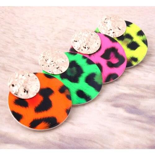 NeeFu WoFu Dot Fluorescence Leather Earring tiger Earrings snake Copper for Woman Brinco Oorbellen Fashion jewelry wholesale