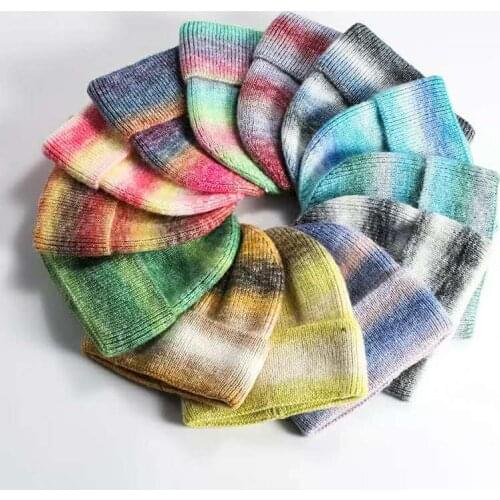 VISROVER 13 colorways Autumn unisex space dyed acrylic winter beanies best match bonnet acrylic woman Warm winter skullies gift