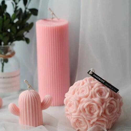 Rose flower ball silicone ice cube mold, 3D handmade aroma candle making tool, creative handicraft and home decoration mold