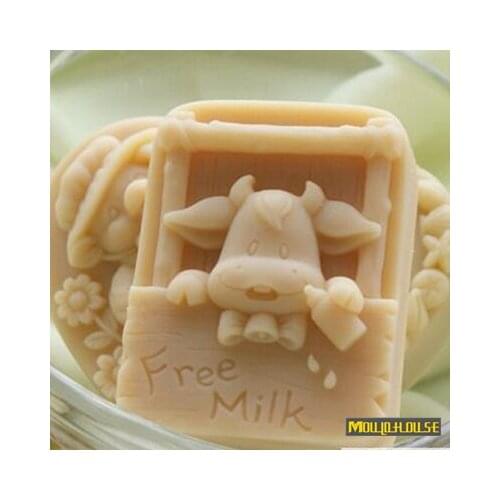 Handmade Soap Silicone Mold Chocolate Moulds Candle Molds Polymer Clay Craft For Cake Form Cooking Tools cow