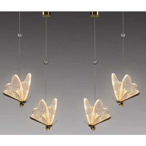Modern Creative Hanging Lamp Acrylic Minimalism Pendant Lights Bedroom Hotel Bar Aisle Stairs Suspension Luminaire All Copper