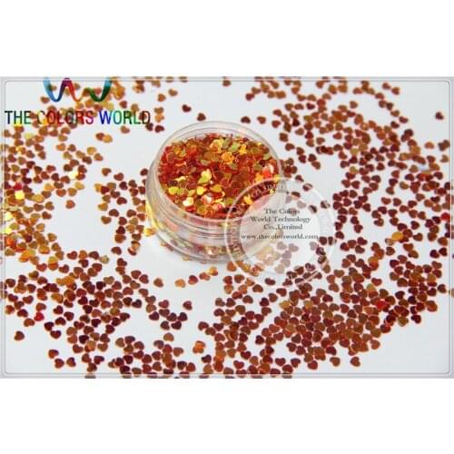 SSXJ147-105 Sequins Heart shape Magical Bullion Red Orange Color Valentines day accessory for nail Art or DIY deco 1pack=50g