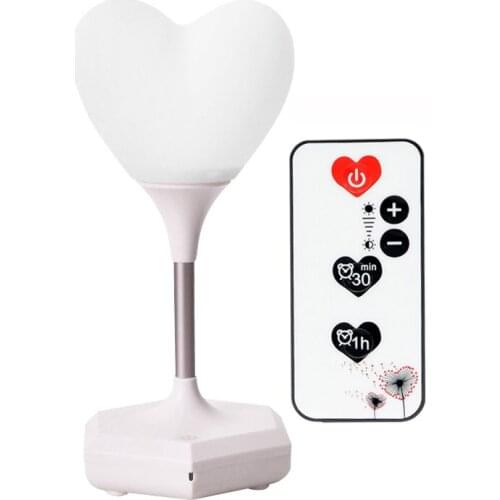 Led Charging Decorative Lamp Usb Night Light Remote Loving Heart Novelty Baby 3D Atmosphere Light Bedside Girl Touch Bulbs