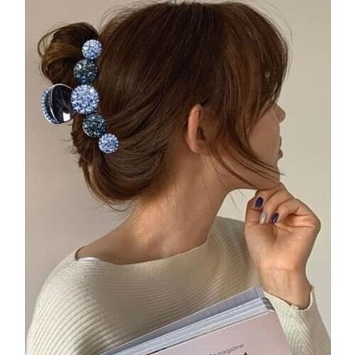 Big Rhinestone Hair Claws Crab Hairpins Crystal Hair Clips Barrettes Ponytail Women Hair Accessories Ornaments Hairgrip