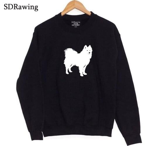 Funny cute Samoyed Print Women Sweatshirts Cotton Casual Funny Sweatshirts For Girl Top Hipster Tumblr Drop Ship