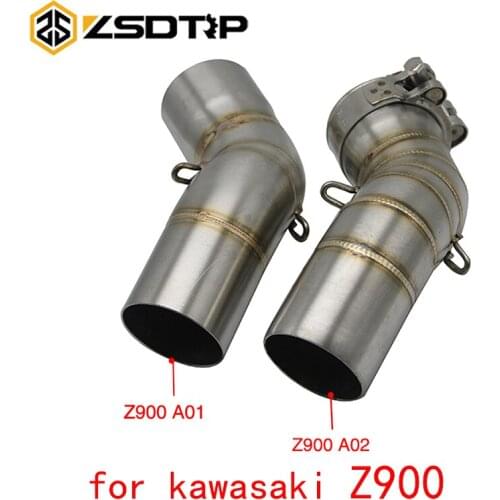 ZSDTRP For Kawasaki Z900 Motorcycle Exhaust Middle Pipe Link Pipe Slip-On Without Exhaust Pipe