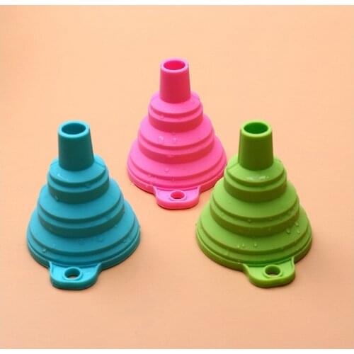 1PC New Mini Silicone Gel Foldable Collapsible Style Funnel Hopper Kitchen Cooking Tools Novelty Home Practical And Safe