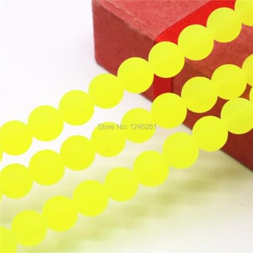10 12mm Accessories Lemon Chalcedony Matting Craft Loose Beads DIY Lucky Stone Women Jewelry Making 15inch Girls Christmas Gifts