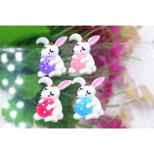 10pcs/lot flat back resin rabbit DIY resin cabochons accessories about20*30mm