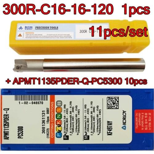16mm 300R C16-16-120-2T 1pcs+ KORLOY APMT1135PDER PC5300 10pcs=11pcs/set Processing: stainless steel and steel Free shipping