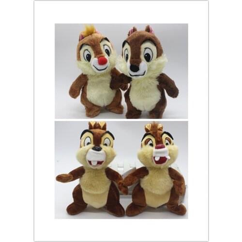 2piece Disney Chip 'n' Dale Kawaii Chip Stuffed Plush Toys Fluffy Chipmunk Chip Plush Dolls Top Quality Gifts for Children Kids