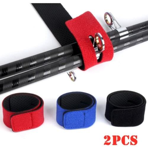 2pcs Fishing Tools Rod Tie Strap Belt Tackle Elastic Wrap Band Pole Holder Accessories Diving Materials Non-slip Firm Equipment