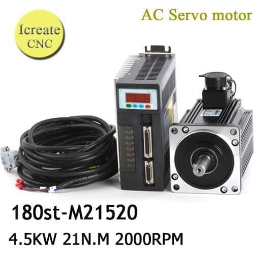4.5KW servo motor kits 180ST-M21520 ac servo motor 21N.M 380V servo motor ac servo drive and motor