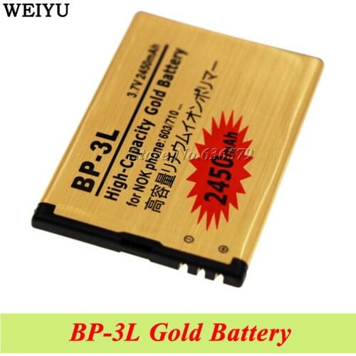BP-3L Gold Battery For NOKIA LUMIA 505 510 710 610 900 ASHA 303 603 Batterie Bateria Batterij Accumulator 2450mAh