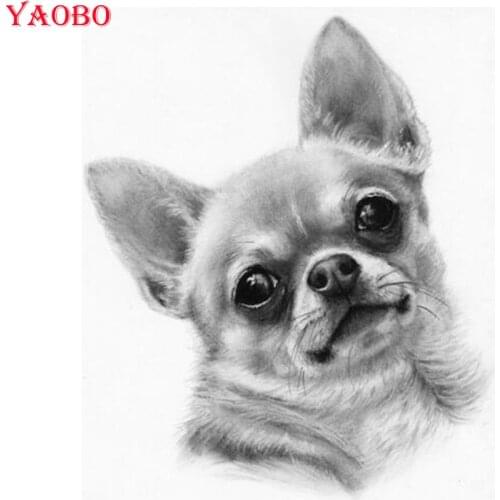 Full Square/Round Drill 5D DIY Diamond Painting Chihuahua dog pet photo 3D Embroidery Beads Cross Stitch Mosaic Rhinestone